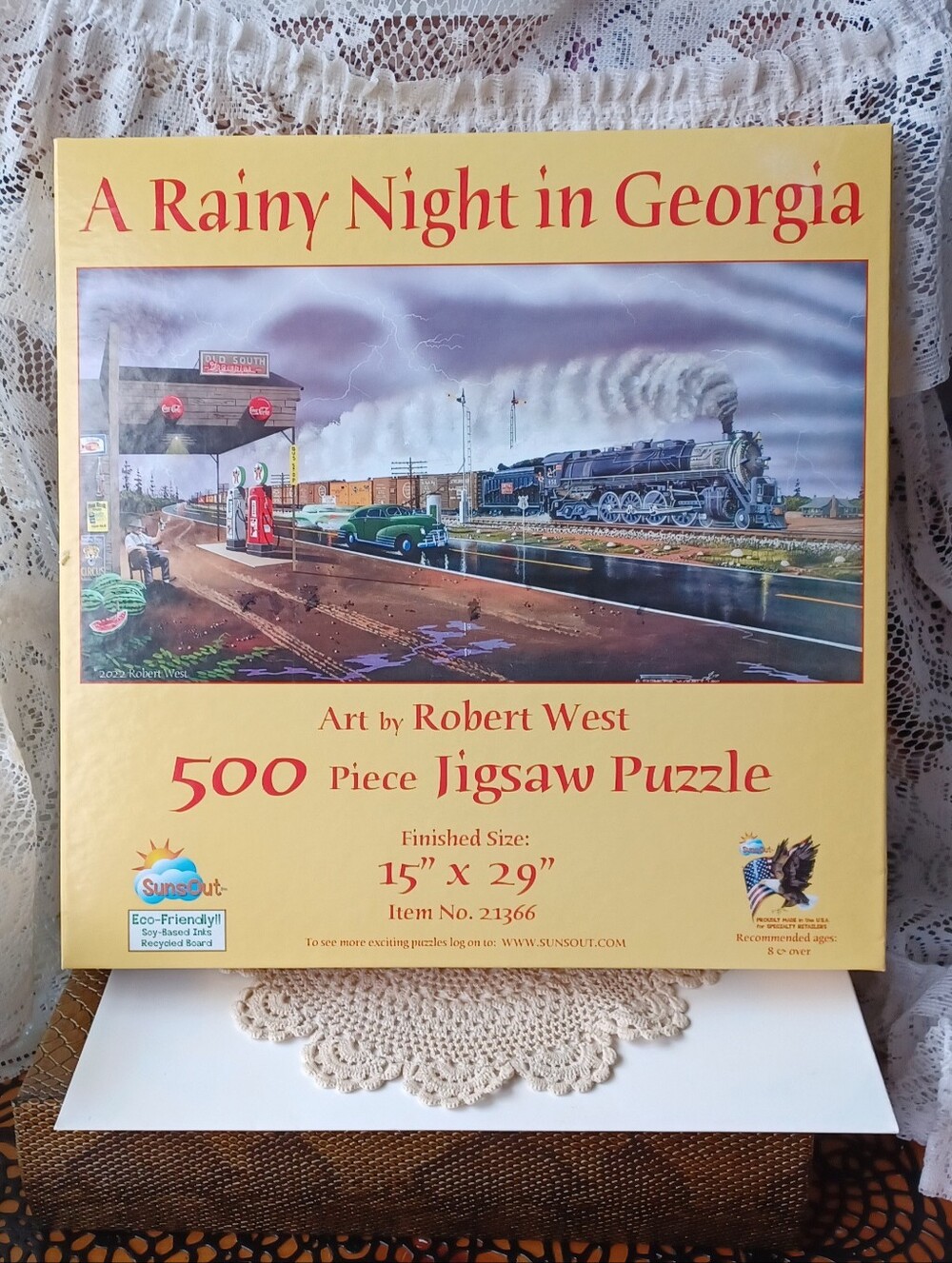 SunsOut 500-Piece Jigsaw Puzzle "A Rainy Night in Georgia" #21366 COMPLETE